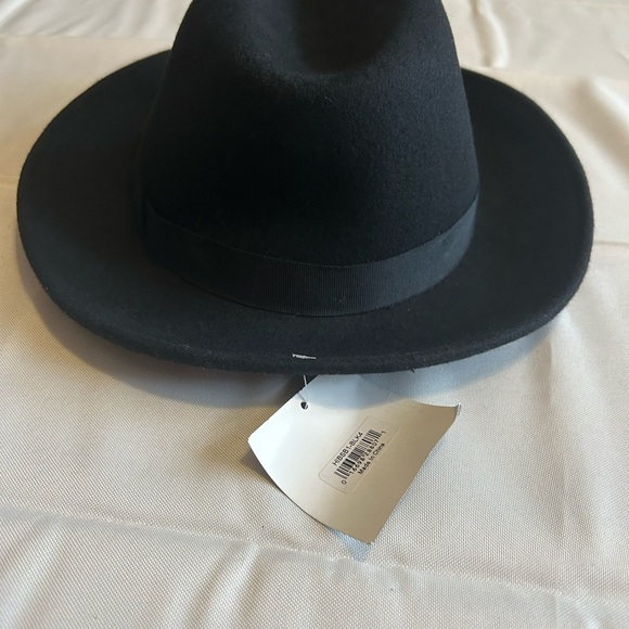 NWT Hats in the Belfry Belfry Bartolo Black Merino Wool Felt Fedora Hat Size XL main image 9